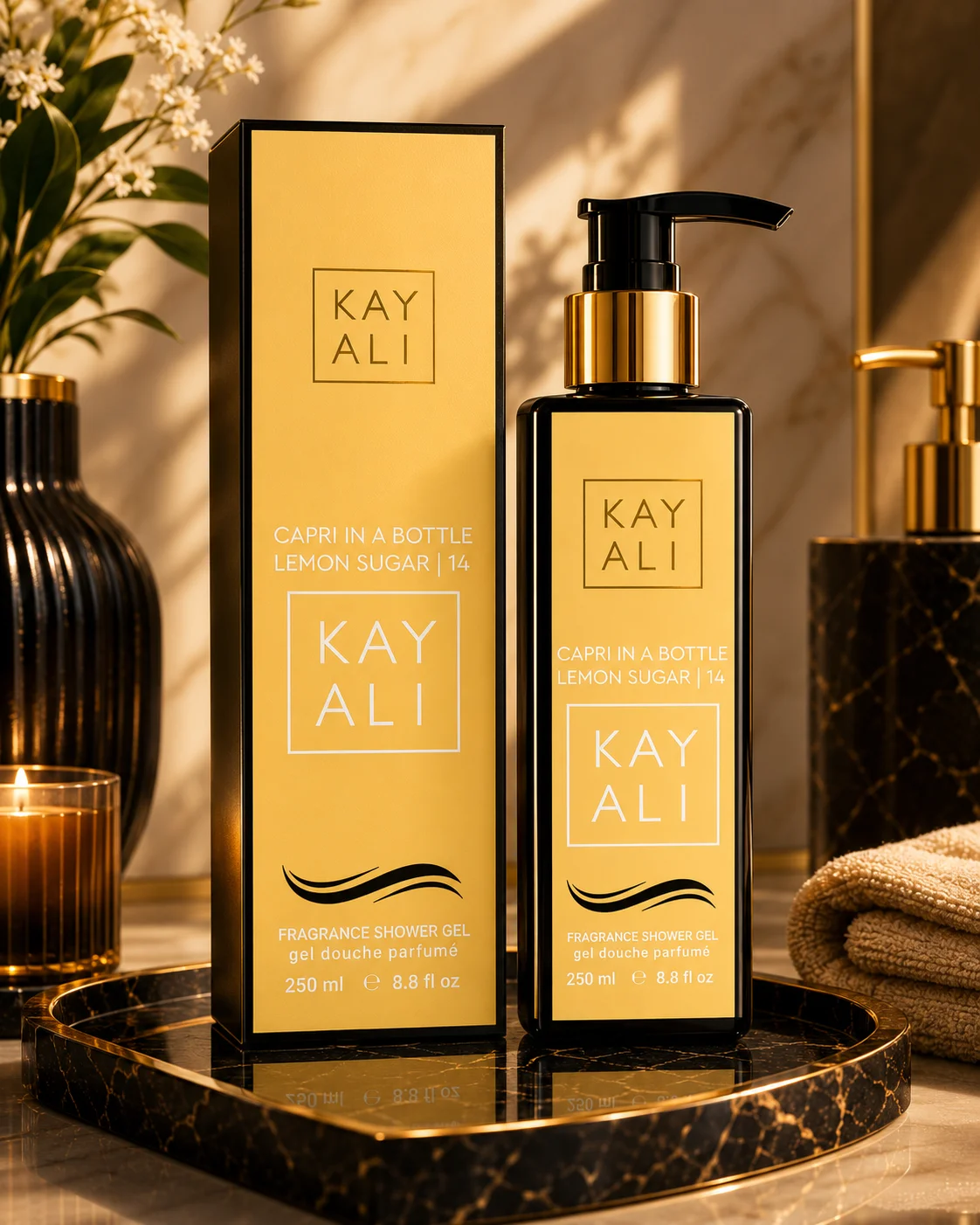 Парфумований гель для душу   Kayali Capri in a Bottle Lemon Sugar